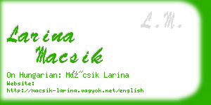 larina macsik business card